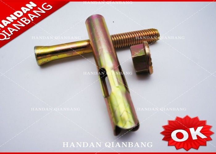 Yellow Zinc Hex Head Sleeve Anchor Bolts With Flange Nut Hardware M8-M24