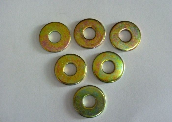 Yellow DIN 9021 Metal Flat Washers / Standard Plain Washers High Tensile