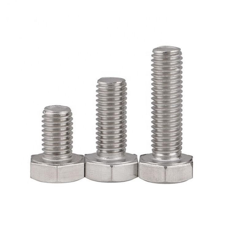 Polished Din 933 Hex Bolts A2 A4 Stainless Steel Fasteners