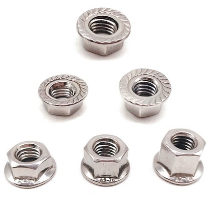 Din6923 M4 - M16 Hexagon Flange Nut White Zinc planted factory  quality