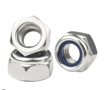 Nylon Lock Grade 4.8 Hex Head Nuts Blue White Zinc Low Carbon Steel Din 985 M4-M20