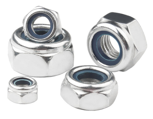 Nylon Lock Grade 4.8 Hex Head Nuts Blue White Zinc Low Carbon Steel Din 985 M4-M20