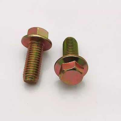 M10 X 1.25 Hex Head Flange Bolt Yellow Zinc Plated