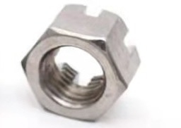 Fasteners M4 Hexagon Slotted Nut Carbon Steel Zinc Galvanized Din 935