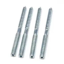 M6*60 M10*200 Carbon Steel Hanger Bolt Wood To Metal Dowels Double Ended Furniture Fixing