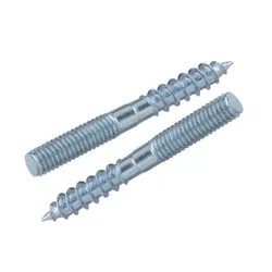 M6*60 M10*200 Carbon Steel Hanger Bolt Wood To Metal Dowels Double Ended Furniture Fixing