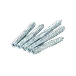 M6*60 M10*200 Carbon Steel Hanger Bolt Wood To Metal Dowels Double Ended Furniture Fixing