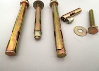 Yellow Zinc M12 Sleeve Anchor Bolts With Hex Flange Nut And Flat Washer