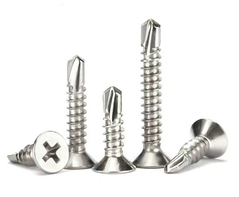 Carbon Steel Galvanized Self Tapping Screw Flat Head Drill Tail Countersunk Cross M4.2