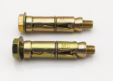 3pcs Heavy Duty M6*60 Fixing Sleeve Anchor Bolts Yellow Zinc Plated Carbon Steel