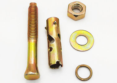 Grade 4.8 Anti Skid Shark Fin Expansion Anchor Bolt Yellow Color Carbon Steel Material