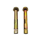 Custom Yellow zinc Plated Carbon Steel M10 Expansion Anchor hex Bolt with flat washer  For Concrete / Brick
