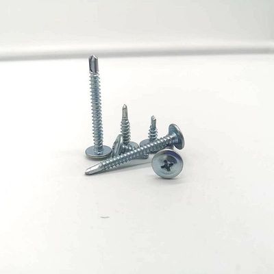 SS304  cross head round head with washer drill tail screw galvanized large flat head