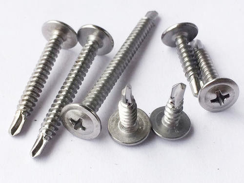 Stainless steel cross round head Huasi with cushion large flat head drill tail M4.2