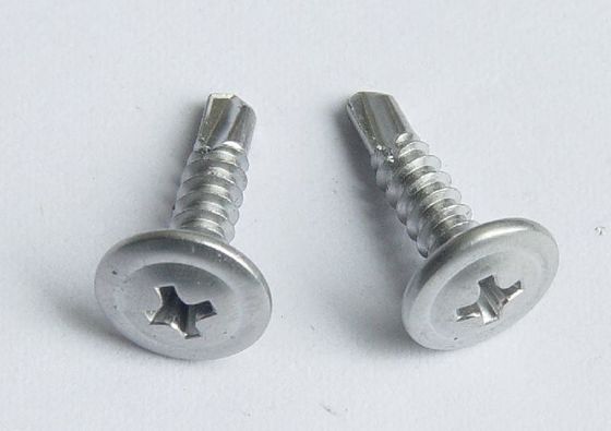 Stainless steel cross round head Huasi with cushion large flat head drill tail M4.2