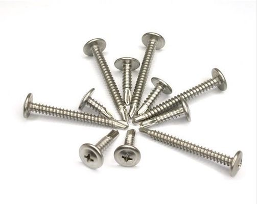 SS304  cross head round head with washer drill tail screw galvanized large flat head