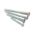 Fasteners Carbon Steel Hex Wood Screw White Zinc Plated M6-M12 Din571