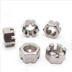 M2 Hexagon Slotted Nut Fasteners Carbon Steel Zinc Galvanized Din 935