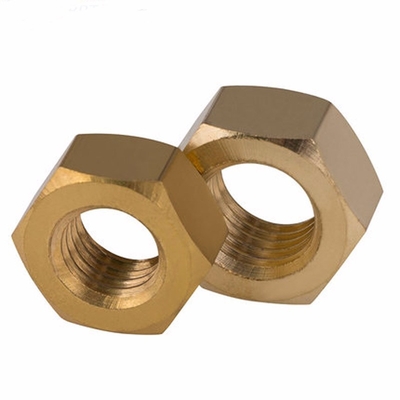 Galvanized Zinc Plated Brass Hexagon Nut H62 Din 934 M3 Yellow For Heavy Industry