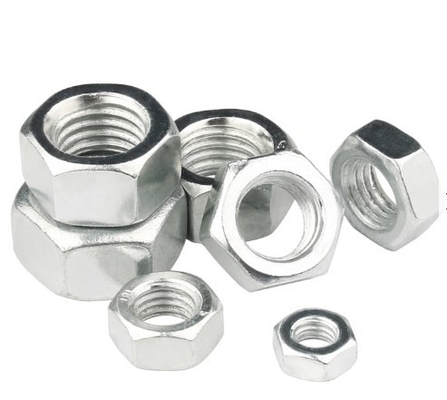 High Quality Hardware Fasteners Hex Head Nuts Of 4.8 Grade With Iron White Zinc
