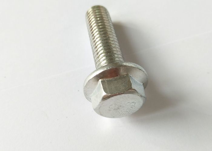 Fasteners M12x50 Din 6921 Hex Flange Bolt White Zinc Plated Carbon Steel Grade 4.8