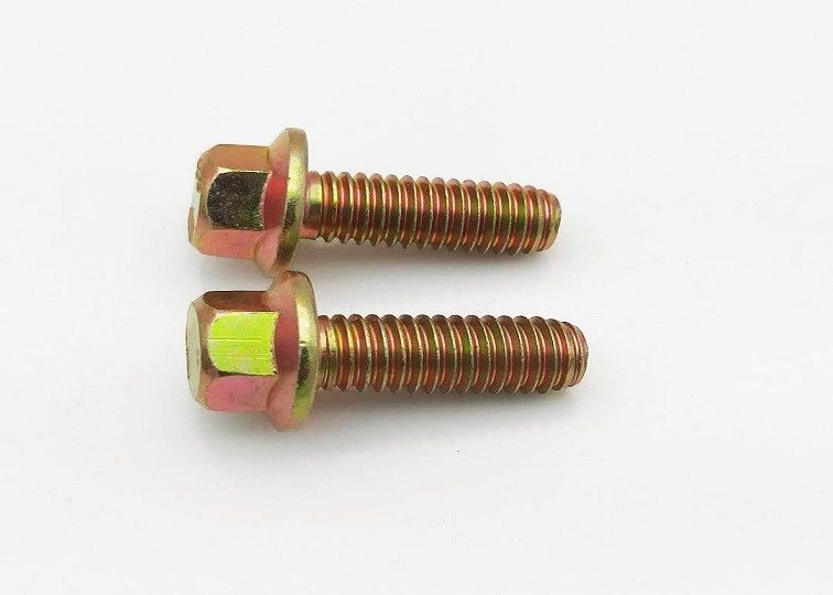 Fasteners M10 Hex Flange Bolt Yellow Zinc Plated Carbon Steel