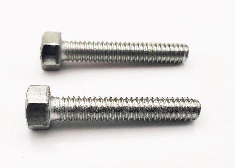 DIN933 Fully Thread Hex Head Bolts , Carbon Steel Heavy Hex Head bolt white zinc plated grade 4.8