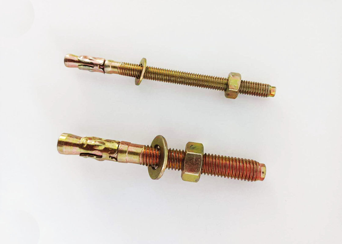 Metal Anchor bolts carbon steel color yellow Iron material wedge anchor for fasteners construction