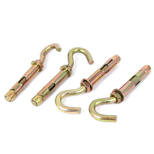 Sleeve Anchor Bolts hook Bolts Of Iron Material With Yellow Zinc Color