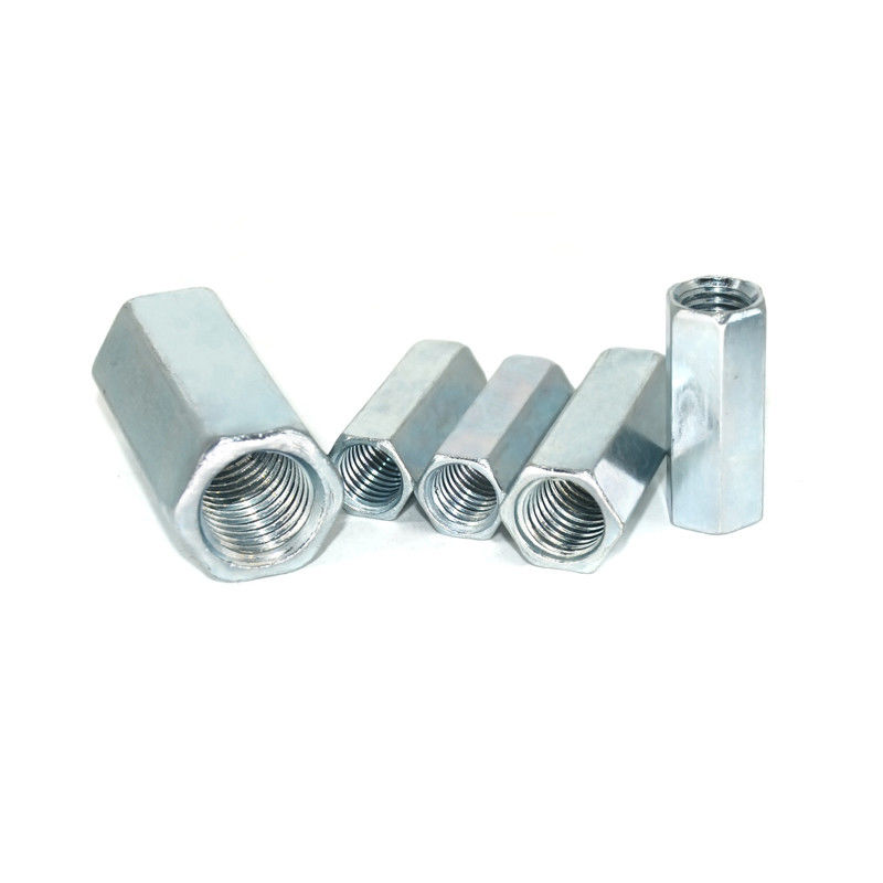 White Zinc Plated Din 6334 M6 Hexagon Coupling Nuts