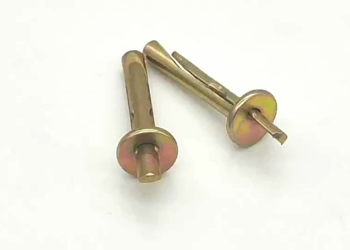 Zinc Plated Ceiling Anchor Bolt Fastener Carbon Steel Yellow