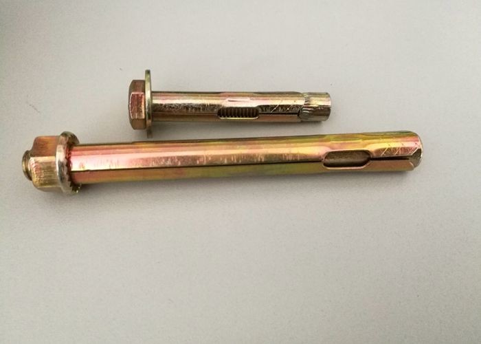 M8 M10 M12 Metal Sleeve Anchor Bolts Cylindrical Fasteners With Fix Nut / Flat Washer